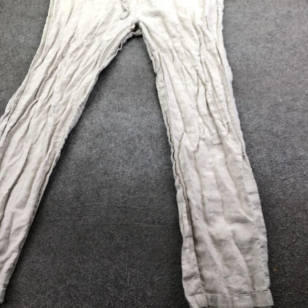 Nautica Pants Mens 36x32 Beige Linen Relaxed Straight Explorer Drawstring Casual